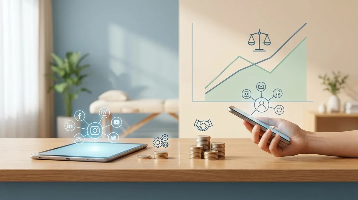 治療院のSNS自動化AI vs SNS代行業者の費用対効果を徹底比較！年間コストの差は36万円？