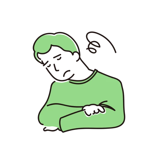 悩む男性のイラスト