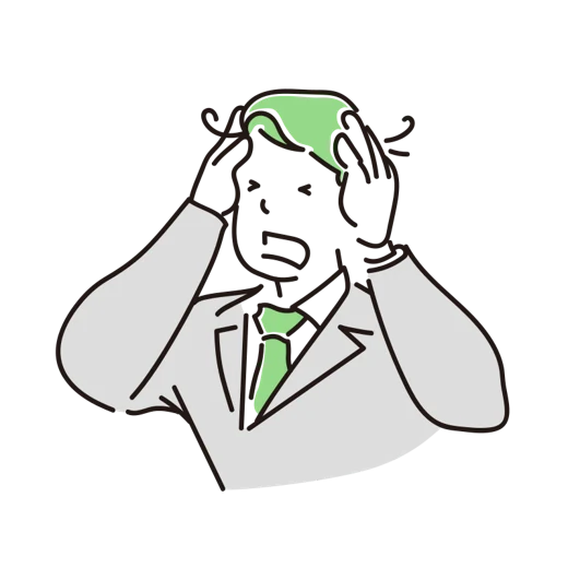 頭を抱える経営者のイラスト