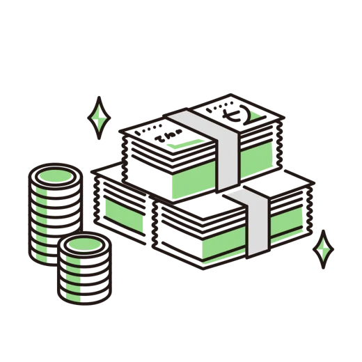 札束と硬貨のイラスト