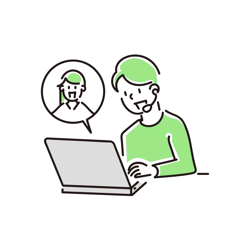 パソコンで作業する人のイラスト