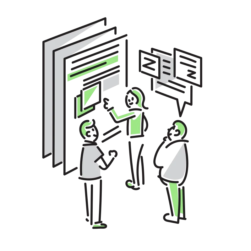 チームで支援するイラスト