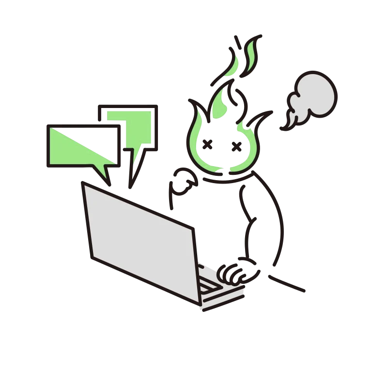 業務に追われる人のイラスト